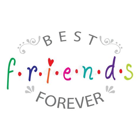 Best Friends Forever Lettering Motivation Poster Stock Vector