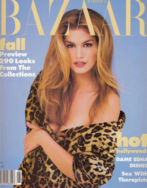 1992 Harpers Bazaar Vintage Fashion Magazine Cindy Crawford Dame Edna