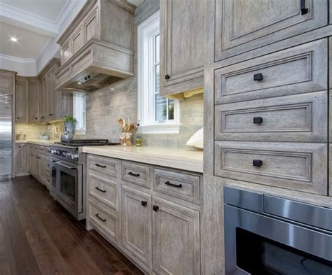 43 Stunning Grey Wash Kitchen Cabinets Ideas - ROUNDECOR | Stained