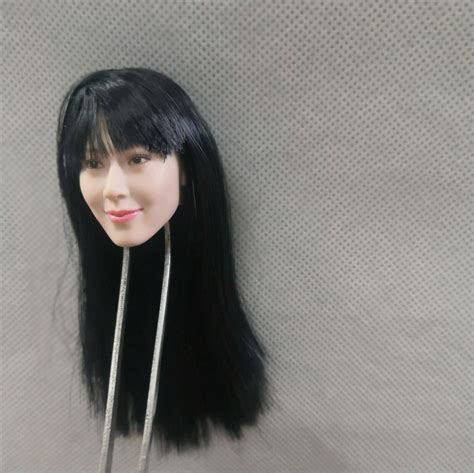 16 Cute Asian Girls Black Bangs Hair Head Sculpt For 12 Ph Tbl