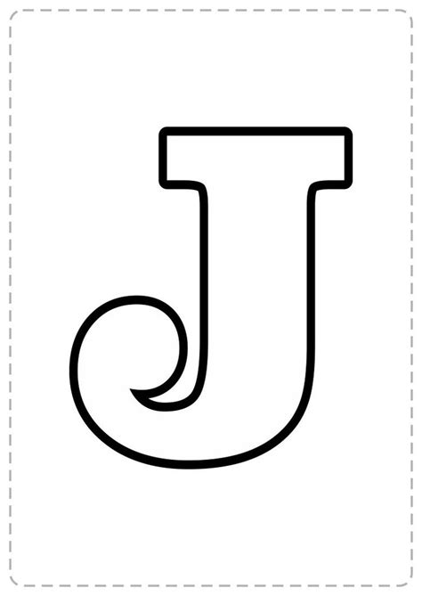 The Letter J Coloring Page Is Shown In Black And White With A Square