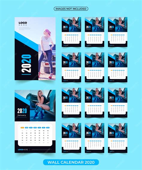 Premium Vector 2020 Calendar With Images