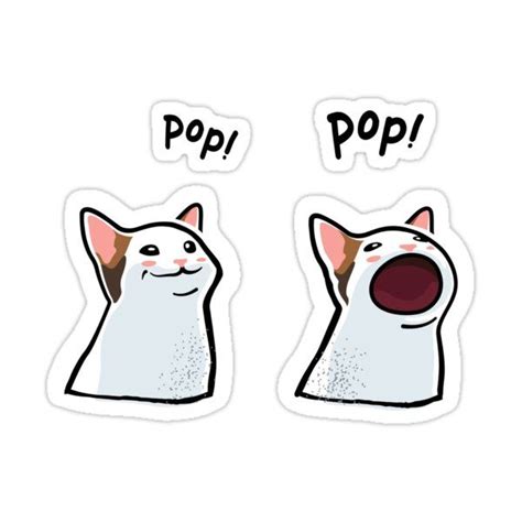 Popping Cat Meme Pop Cat Popcat Sticker By Coolintent Pop Cat