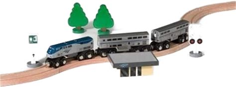 Amtrak Wooden Train P42 Superliner Set Compatible With Other Railroads