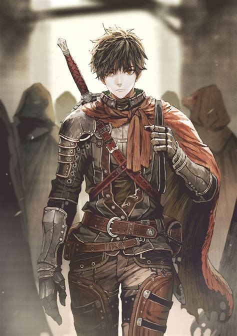Mercenary Anime Guy Epic Artwork Sword Knight Cloak Art