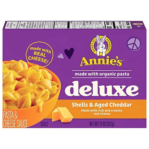 Annies Homegrown Macaroni And Cheese Sauce Creamy Deluxe Aged Cheddar Box