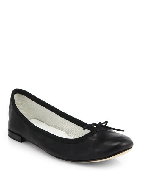 Repetto Lambskin Ballet Flats In Black Lyst