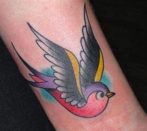 traditional colored sparrow tattoo on arm tattoo designs tattoo pictures