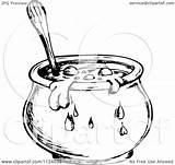 Cauldron Witch Boiling Clipart Illustration Sketched Royalty Visekart Vector Coloring Template Background Pages sketch template