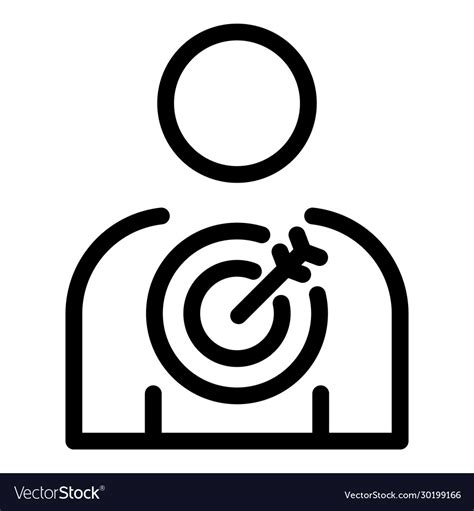Person Mission Icon Outline Style Royalty Free Vector Image