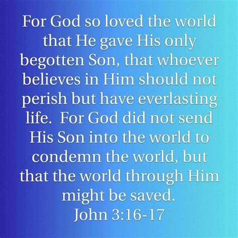 John 316 17 Begotten Son Everlasting Life John 3 Believe Prayers Bible Master God Biblia