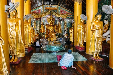Inside A Small Temple At Shwedagon Pagoda In Yangon Editorial Photo