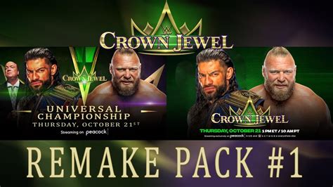 WWE CROWN JEWEL 2021 MATCH CARD REMAKE PACK 1 PSD AND PARTS YouTube