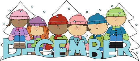 Month Of December Winter Kids Clip Art Month Of December Winter Kids