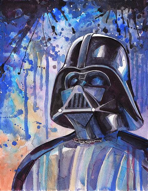 Star Wars Watercolor Print Darth Vader Watercolor Art Star Wars Art