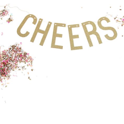 Cheers Glitter Banner Cheers Garland Celebration By Ruffledpaper