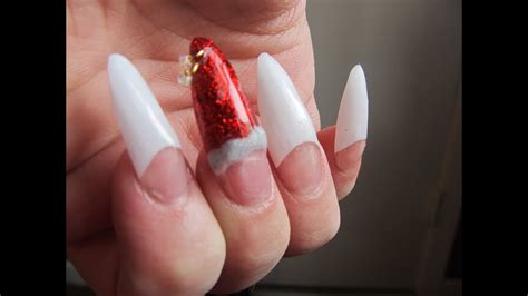 christmas stiletto nail design youtube