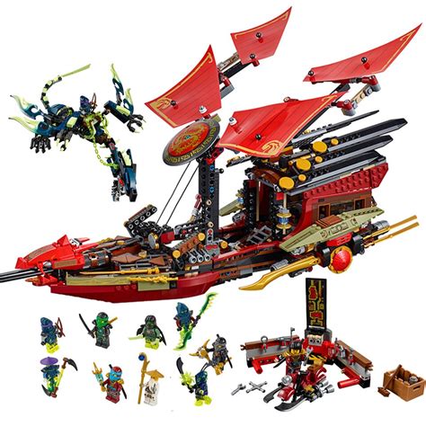 Flight Destiny Boat Bounty Ninjagoes Ship Model Building Blocks Pcs Bricks Boys Christmas