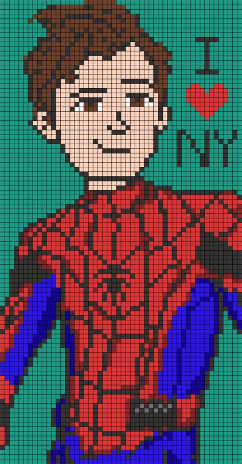 Alpha Pattern 43615 Braceletbook Spiderman Pixel Art Minecraft