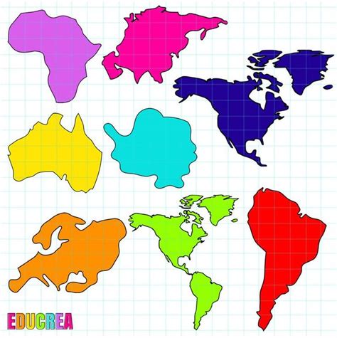 Clipart Continents North America South America America Etsy In 2021