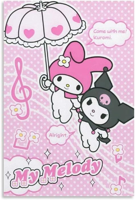 Sanrio Kuromi And My Melody Poster Decorative Painting Canvas Wall Art