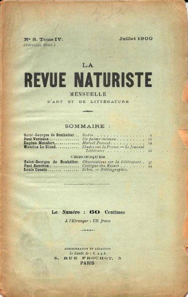 Les Petites Revues La Revue Naturiste N°8 Tome Iv Nouvelle SÉrie