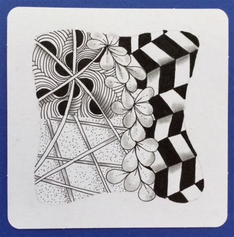 Zentangle Tile By Nancy Domnauer Czt Patterns Ixorus Flux Beeline