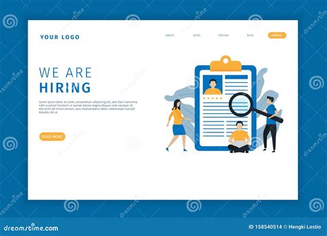 Open Recruitment Design For Landing Pages Stock Illustration