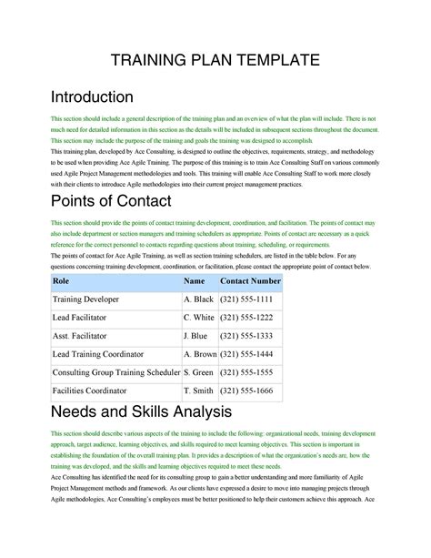 Training Documentation Template Word Riset