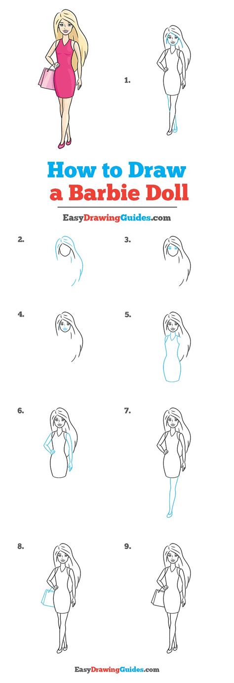 How To Draw A Barbie Doll Really Easy Drawing Tutorial Doll Drawing