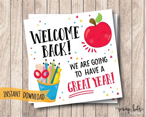 Welcome Back Tags Printable Back To School Tags Instant Etsy Welcome To School Free