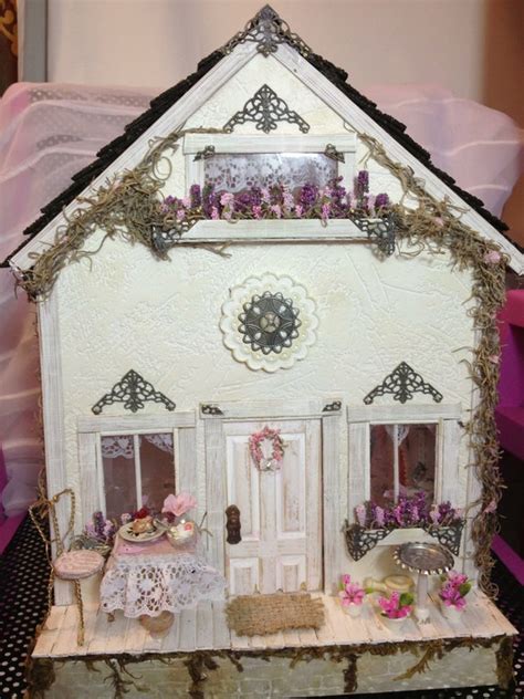 Dollhouse Miniature Dollhouse Shabby Chic Dollhouse Pink