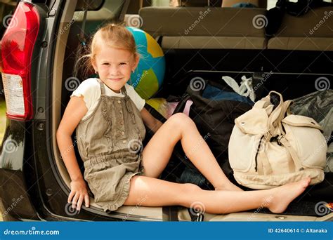 Little Girl Barefoot Car