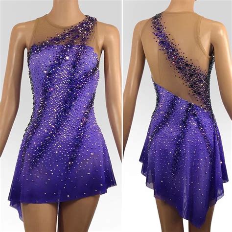 Purple Backless Dress Formal Figure Skating Dresses Dresses