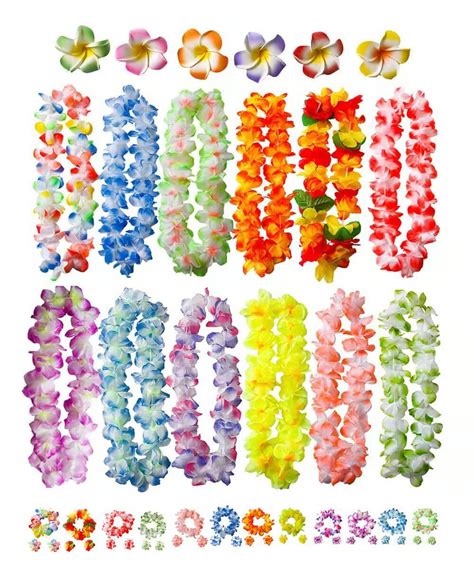10 Counts Hawaiian Leis Set Luau Party Decorations Tropical Party