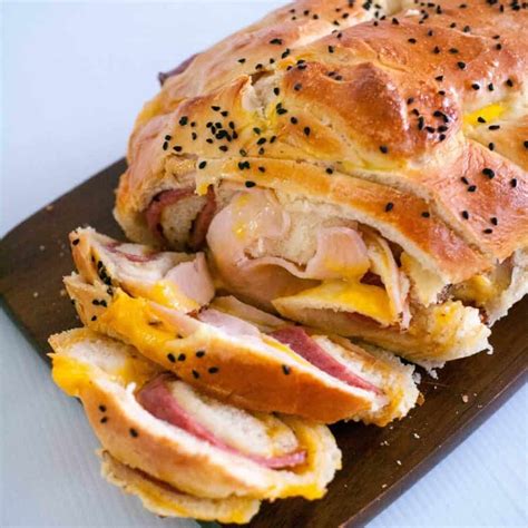 Homemade Ham And Cheese Stuffed Bread Veena Azmanov