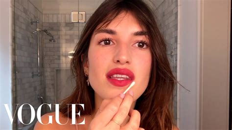 Jeanne Damas Does French Girl Red Lipstick—and A 5 Second Easy Bang Trim Beauty Secrets