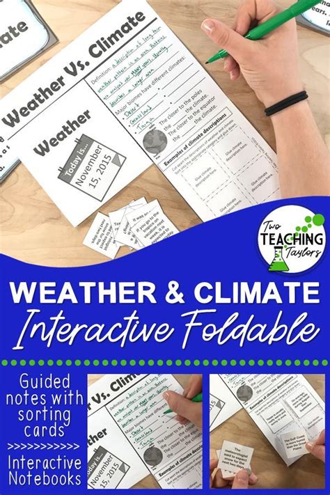 Weather And Climate Activities Interactive Foldable And Sorting Cards