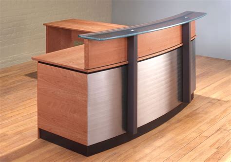 Typically, modern style white color reception desk are most popular designs, however, our organic design, industrial reception counter are also welcomed by clients all over the world. Stainless Steel Reception Desk | L-shaped Reception Desk ...