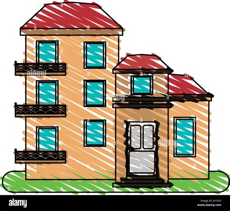 Color Crayon Stripe Cartoon Facade Comfortable Lodgings Apartments