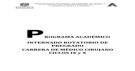 Rograma AcadÉmico Internado Rotatorio De Pregrado Pdf Document