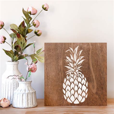 Pineapple Stencil In Small And Large Sizes Great For Diy Projects