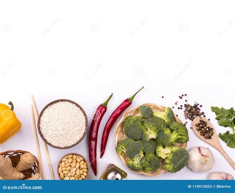 Chinese Food Raw Ingredients Vegetables And Nuts Stock Image Image