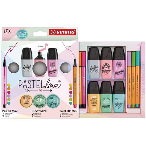 Set STABILO Pastellove de 18 Piezas Edición Especial 6 Resaltadores BOSS MINI 6 Micropuntas