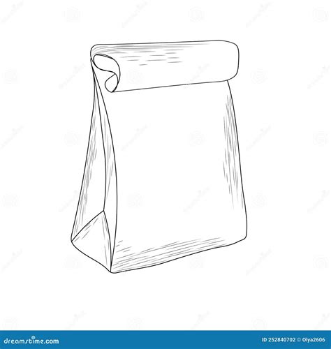 Dibujo De La Bolsa De Almuerzo De Papel De Una Bolsa De Papel Para Colorear Ilustraci N Del