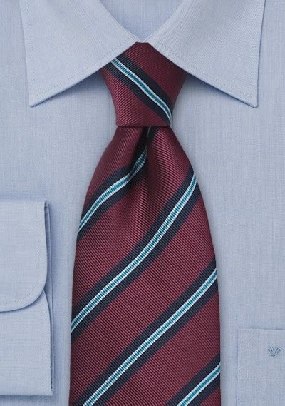 Xl British Stripe Tie In Burgundy Cheap