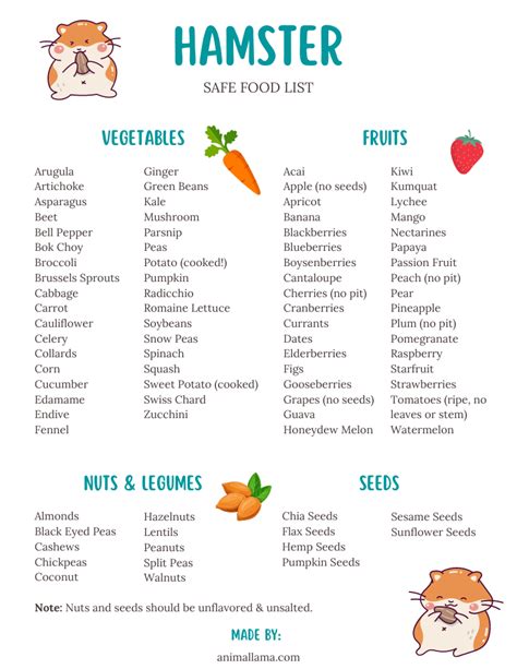 Safe And Unsafe Hamster Food List Veggies Fruits Herbs Protein And More