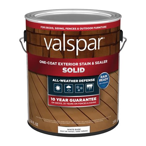 Valspar Tintable White Base Solid Exterior Stain And Sealer Actual Net
