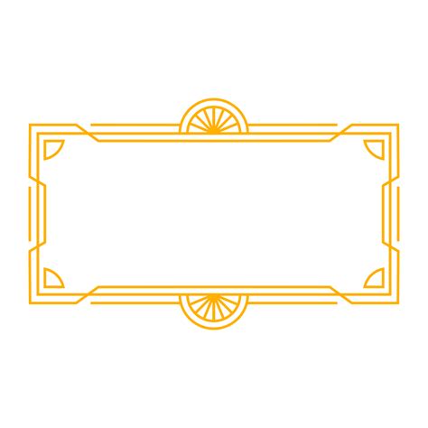Art Deco Frame Outline Stroke In Golden Color For Classy And Luxury