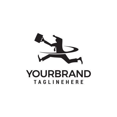 Businessman Bring Bag Logo Job Search Concept Recruitment Logo Design